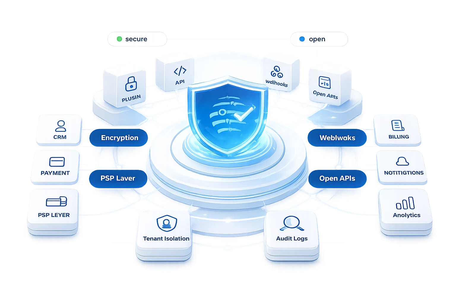 Security and integrations hero illustration